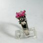 VINTAGE STYLE STERLING SILVER PINK CZ RING SIZE 8 1/4