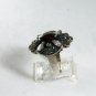 VINTAGE STERLING SILVER GARNET CZs MARCASITES RING SIZE 8 1/2