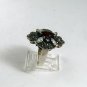 VINTAGE STERLING SILVER GARNET CZs MARCASITES RING SIZE 8 1/2