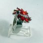 STERLING SILVER ORANGE CZs COCKTAIL RING SIZE 6 1/2
