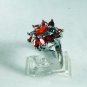 STERLING SILVER ORANGE CZs COCKTAIL RING SIZE 6 1/2