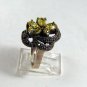 VINTAGE STERLING SILVER MARCASITES CITRINE CZs RING SIZE 6 1/2