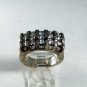 VINTAGE STYLE STERLING SILVER CZs SPARKLY WEDDING BAND SIZE 6 3/4