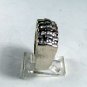 VINTAGE STYLE STERLING SILVER CZs SPARKLY WEDDING BAND SIZE 6 3/4