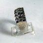 VINTAGE STYLE STERLING SILVER CZs SPARKLY WEDDING BAND SIZE 6 3/4