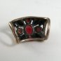 GOTHIC RENAISSANCE STYLE VINTAGE STERLING SILVER BLACK ONYX CORAL PENDANT