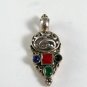 GOTHIC RENAISSANCE FESTIVAL VINTAGE STYLE STERLING SILVER ONYX PENDANT