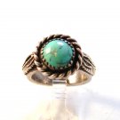 NATIVE AMERICAN NAVAJO STERLING SILVER TURQUOISE RING SIZE 8