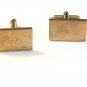 1960's Gold Tone Cufflinks Engraved Pete