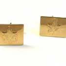 1960's Gold Tone Canadian Maple Leaf Cufflinks