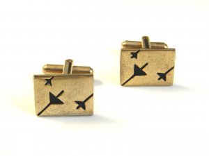 1960's Gold Tone Jets ??? Cufflinks