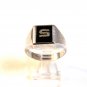 Vintage Sterling Silver & Black Onyx Initial S Ring Size 11 1/4