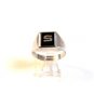 Vintage Sterling Silver & Black Onyx Initial S Ring Size 11 1/4