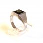 Vintage Sterling Silver & Black Onyx Initial S Ring Size 11 1/4