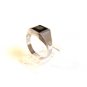 Vintage Sterling Silver & Black Onyx Initial S Ring Size 11 1/4