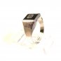 Vintage Sterling Silver & Black Onyx Initial S Ring Size 11 1/4