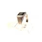 Vintage Sterling Silver & Black Onyx Initial S Ring Size 11 1/4