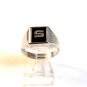 Vintage Sterling Silver & Black Onyx Initial S Ring Size 11 1/4