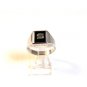 Vintage Sterling Silver & Black Onyx Initial S Ring Size 11 1/4
