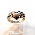 Vintage Sterling Silver Heart Ring Size 5 3/4