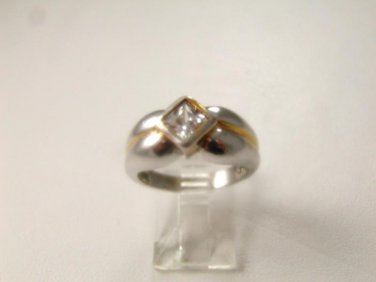 Vintage Sterling Silver Engagement Ring Size 7 1/4 555