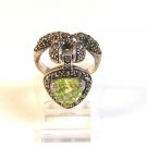 Sterling Silver & Citrine Flip Heart Fashion Ring Size 8 1/2