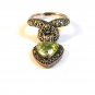 Sterling Silver & Citrine Flip Heart Fashion Ring Size 8 1/2