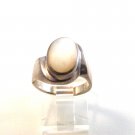 Vintage Sterling Silver & Mothe of Pearl Ring Size 7 1/2   5656