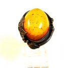 Vintage Sterling Silver Baltic Amber Ring Size 8 1/2