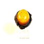 Vintage Sterling Silver Baltic Amber Ring Size 8 1/2