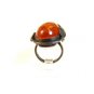 Vintage Sterling Silver Baltic Amber Ring Size 8 1/2