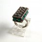Adjustable Vintage Mexican Silver & Turquoise Ring Size 5 Old Eagle 2 Mark