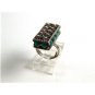 Adjustable Vintage Mexican Silver & Turquoise Ring Size 5 Old Eagle 2 Mark