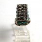 Adjustable Vintage Mexican Silver & Turquoise Ring Size 5 Old Eagle 2 Mark