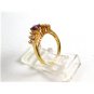 Sterling Silver Gold Vermeil Garnet & CZs Ring Size 7 1/2