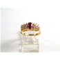 Sterling Silver Gold Vermeil Garnet & CZs Ring Size 7 1/2