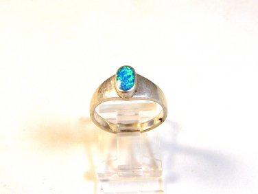 Vintage Sterling Silver & Opal Ring Size 6 1/2