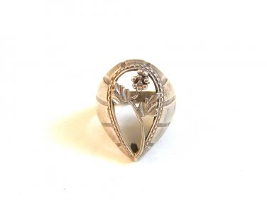 Vintage Sterling Silver Flower Ring Size 7 1/4