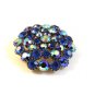 Vintage 1950's Silver Tone & Blue Rhinestone Brooch