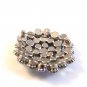 Vintage 1950's Silver Tone & Blue Rhinestone Brooch