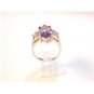 Vintage Sterling Silver Amythest & Czs Ring Sz 8 1/2