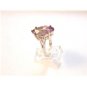 Vintage Sterling Silver Amythest & Czs Ring Sz 8 1/2