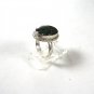 Sterling Silver & Black Ring Size 9  Unbranded 7915