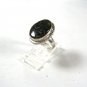 Sterling Silver & Black Ring Size 9  Unbranded 7915