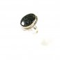 Sterling Silver & Black Ring Size 9 Unbranded 7915