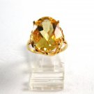Sterling Silver Gold Vermeil Citrine Ring Size 7 1/2