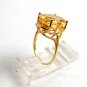 Sterling Silver Gold Vermeil Citrine Ring Size 7 1/2
