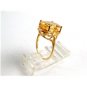 Sterling Silver Gold Vermeil Citrine Ring Size 7 1/2