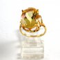 Sterling Silver Gold Vermeil Citrine Ring Size 7 1/2
