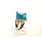 Huge Vintage Sterling Silver & Blue Topaz Ring Sz 8 1/4